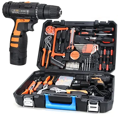112-Piece Cordless Electric Drill Kit – Versatile Power Tool Set With Drilling, Driving, And Impact Functions For Home Renovation, Gardening, Auto Repair, And Decor Projects 1