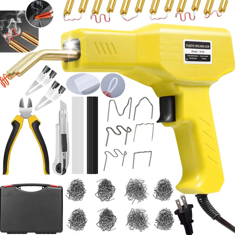 150W Dual-Function Plastic Welding Gun – 2-In-1 Automotive Bumper Repair Kit With Hot Stapler & 6 Rods 1