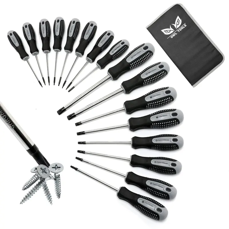 16-Piece Precision Magnetic Torx Bit Set – Includes T3 To T50 Sizes, Compact & Full-Range Star Drivers 1