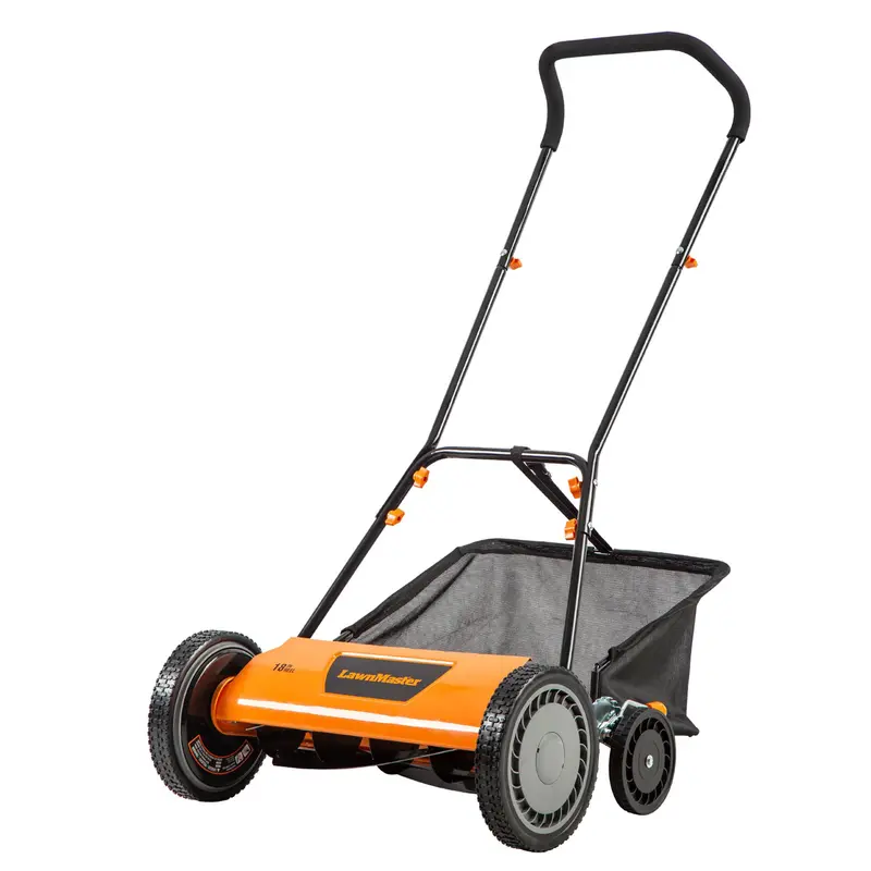 18-Inch Manual Reel Push Lawn Mower — 5-Blade Cutting System 1