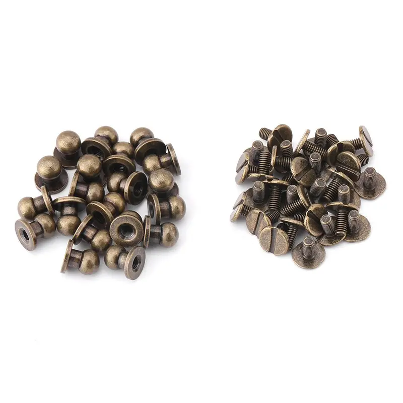 20-Piece Bronze Round-Head Button Rivets – Leather Belt, Wallet & Bag Craft Accessories (8×6Mm) 1
