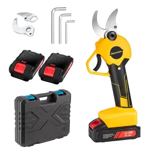 21V Cordless Electric Pruner – 40 Mm Cutting Diameter, Includes 2 Batteries, Charger & Replacement Blades 1