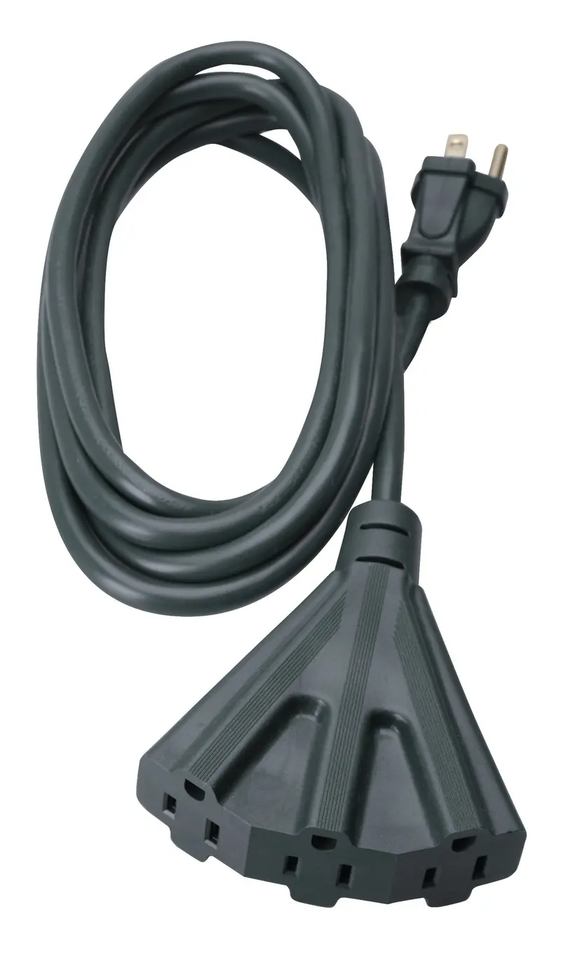 25-Foot Medium-Duty 14-Gauge Sjtow Extension Cord: 3-Conductor Tri-Tap, Black Farm/Tower Use Cable 1