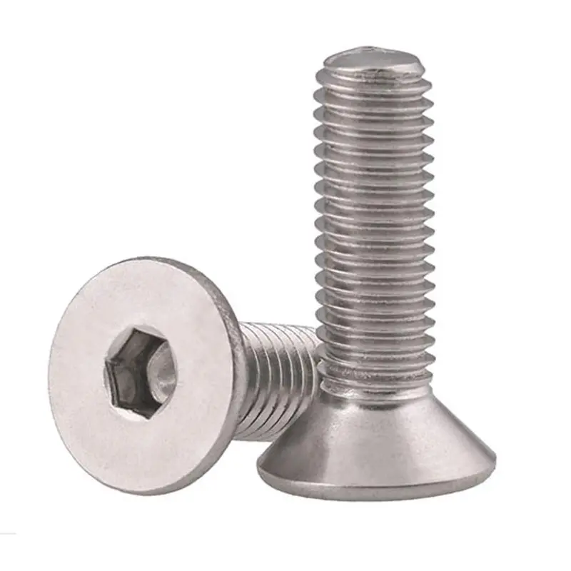 25-Pack M6 X 16 Mm A2-70 Stainless Steel Flat Head Socket Screws – Din 7991, Bright Finish 1