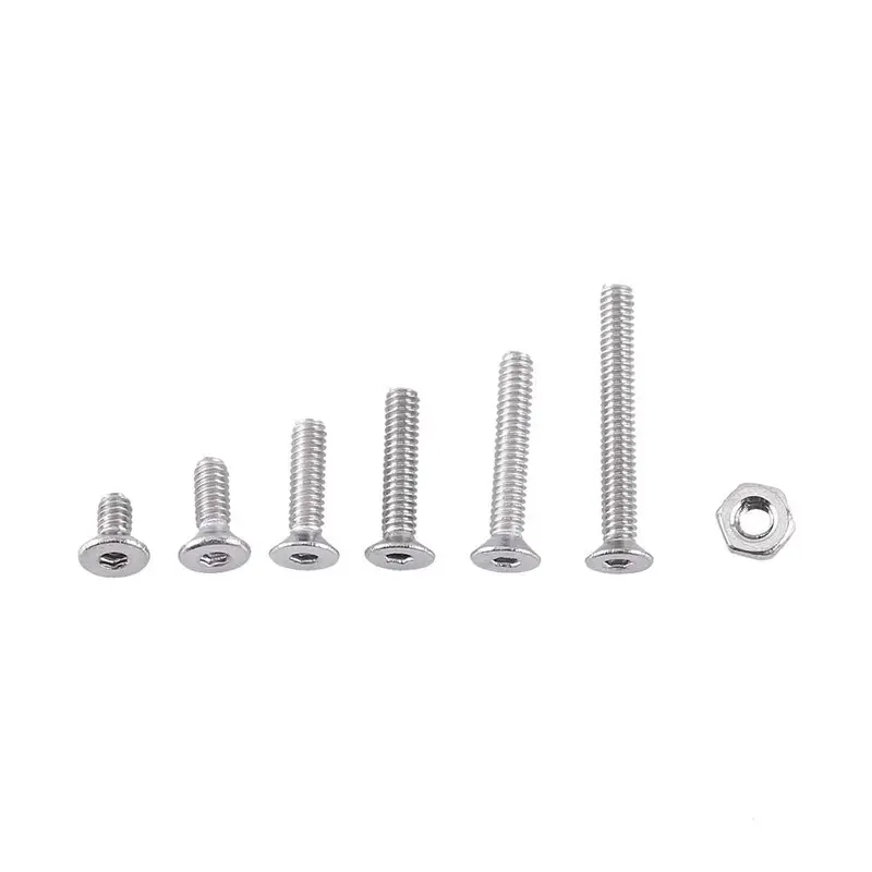 250-Piece Stainless Steel A2 Hex Screw & Nut Assortment – Includes M2 Flat-Head Screws 1