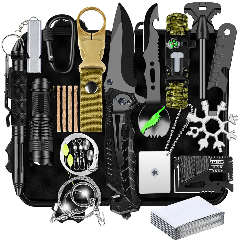 28-In-1 Premium Survival Kit – Thoughtful Gift For Men, Dads & Husbands – Ideal For Hunting, Fishing, Hiking & Camping 1