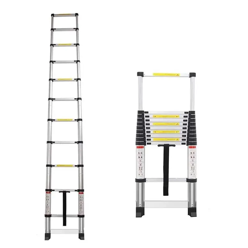 3.8 M Retractable Telescopic Ladder – Aluminum, 150 Kg Capacity, Anti-Slip, Portable & Multi-Use 1