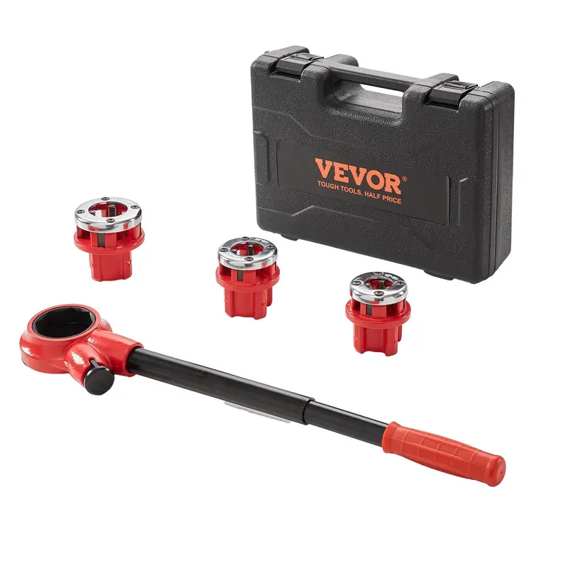 3-Die Ratchet Pipe Threader Set – Npt Sizes: 1/2", 3/4", And 1" 1