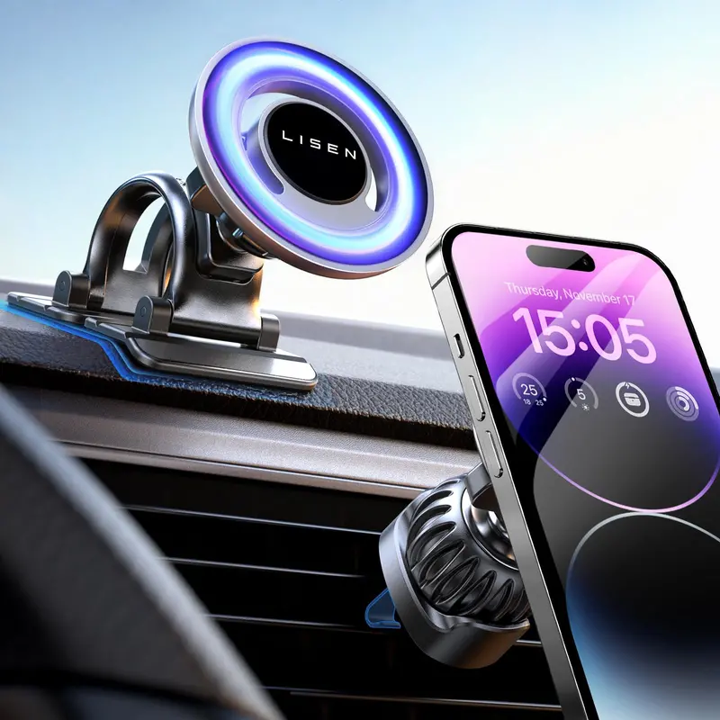 3-In-1 Magsafe Car Mount – Windshield, Dashboard & Vent Mount For Iphone 16 Pro Max, Galaxy S25 & Xiaomi 1