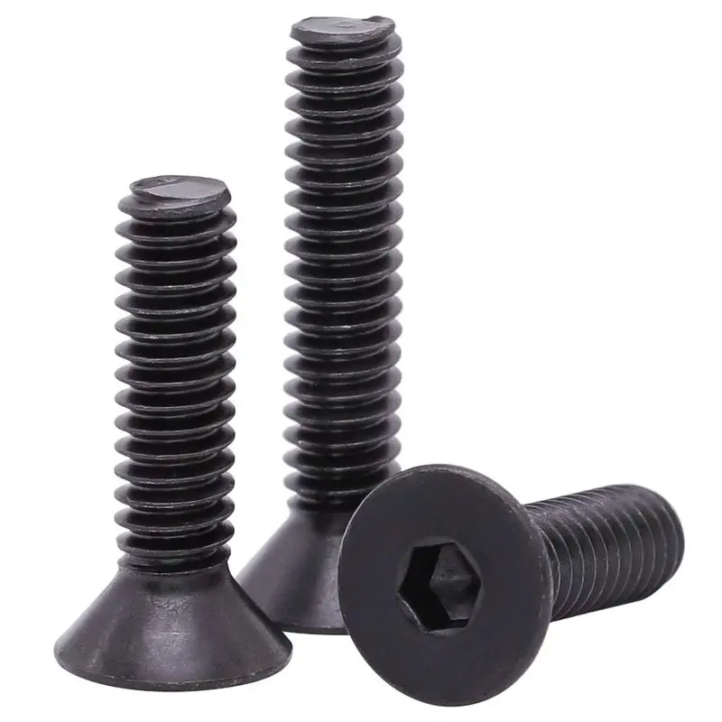 30-Pack M6 X 20 Mm Flat Countersunk Socket Screws – Grade 10.9 Alloy Steel, Black Oxide, Unc Thread 1