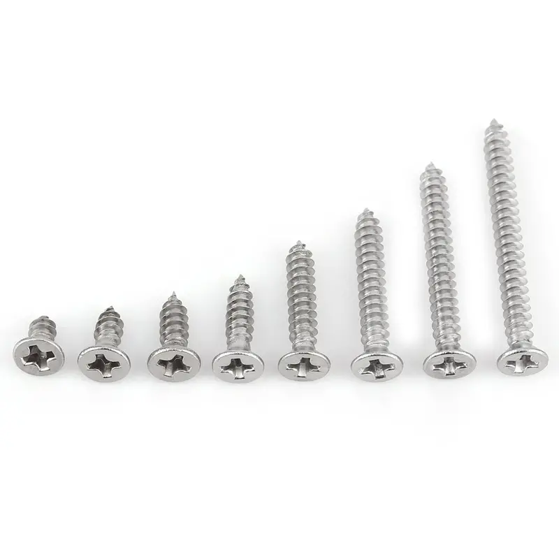 304 Stainless Steel M3 Self-Tapping Flat-Head Screw Assortment – Woodworking & General Purpose Kit 1