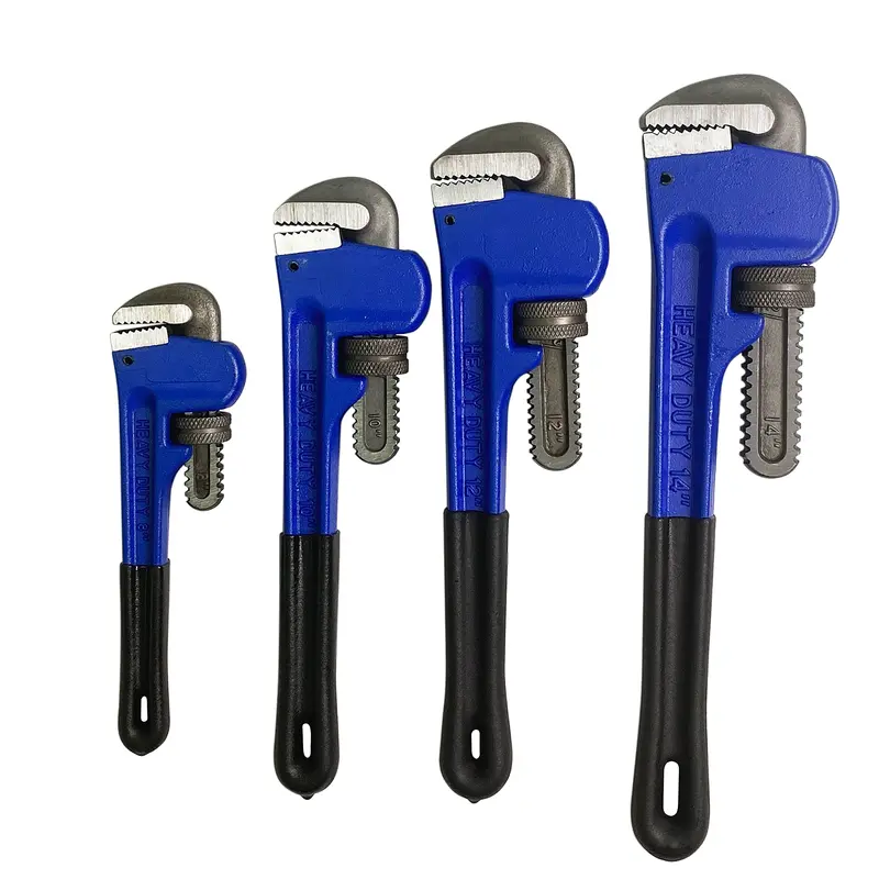 4-Piece Adjustable Pipe Wrench Set – 8", 10", 12", And 14" Sizes 1