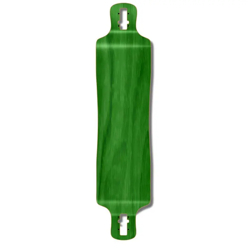 40-Inch Stained Green Punked Lowrider Longboard Deck 1