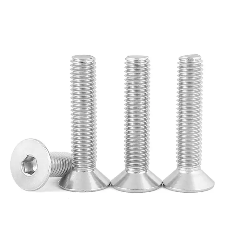 40-Pack M5 X 25 Mm Flat Head Socket Screws – A2 Stainless Steel (304), Full Thread, Bright Finish 1