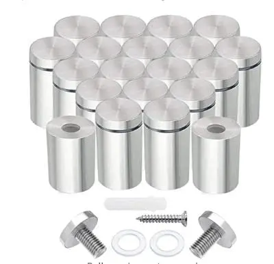 40-Piece Stainless Steel Wall-Mount Picture Frame Kit – 1/2" X 1" Acrylic Display Mounting Screws And Advertising Hardware 1