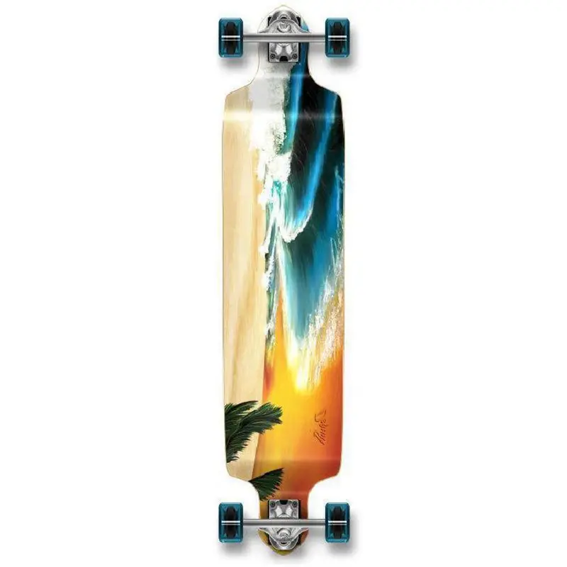 40" Punked Beach-Themed Drop-Down Longboard Deck 1