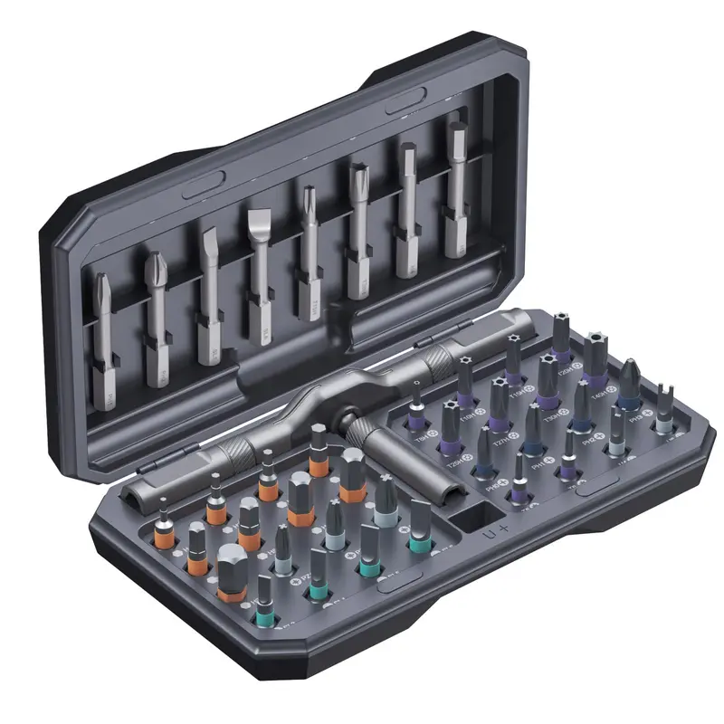 42-In-1 Ratcheting Screwdriver Kit With 40 Magnetic Bits And Rotating Ergonomic Handle 1