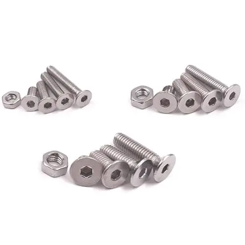 440-Piece Metric Socket Screw Assortment – M3/M4/M5 Flat Countersunk Screws & Nuts, A2 Stainless Steel 1