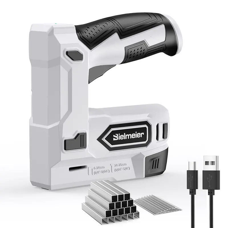 4V Cordless 2-In-1 Electric Stapler & Brad Nailer Kit – Lithium-Ion Powered Upholstery And Repair Tool With Usb Charger 1