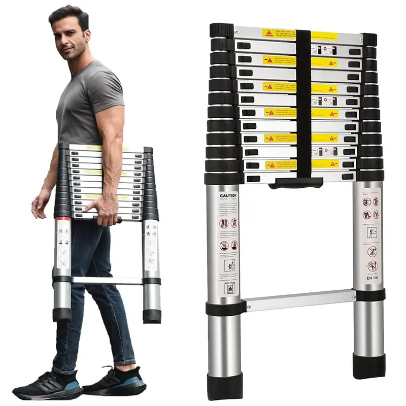 5 M Aluminum Telescopic Ladder – Compact, Extendable, 150 Kg Capacity, Multi-Use Portable Design 1