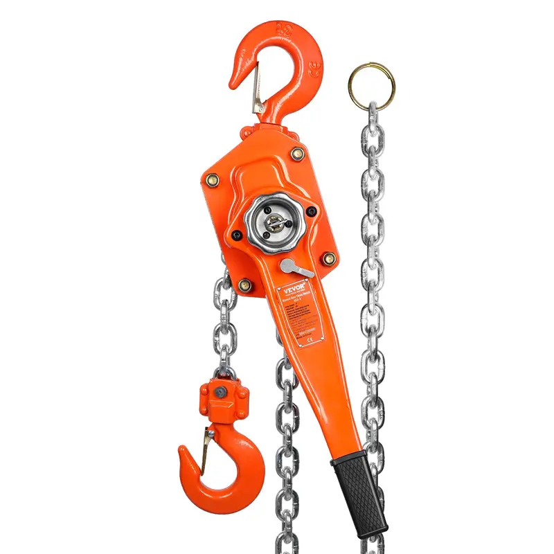6,500-Lb (3-Ton) Manual Lever Hoist – 20-Foot Lift, G80 Carbon Steel Chain, 360° Rotating Hook 1