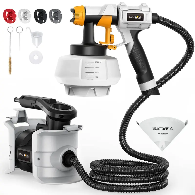 700W Electric Paint Sprayer With 1200Ml Tank, 4 Nozzles & 3 Spray Patterns – Home Interior/Exterior Painting Gun (Model Bsg0180) 1
