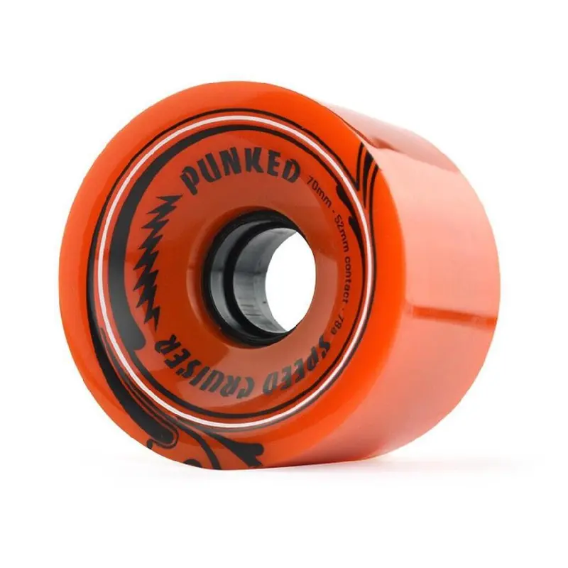 70Mm Solid Orange Speed Cruiser Longboard Wheels 1