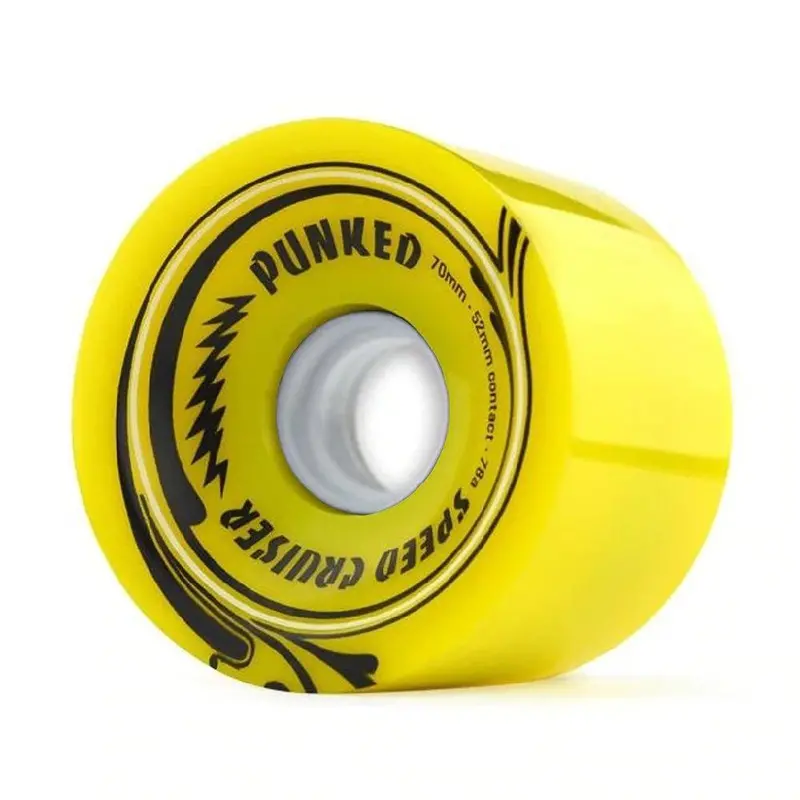 70Mm Solid Yellow Speed Cruiser Longboard Wheels 1