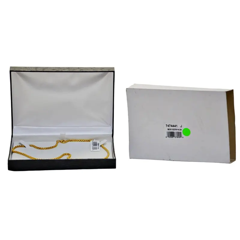 9K Yellow Gold Round Box Chain – High Polish & Diamond-Cut Finish 1