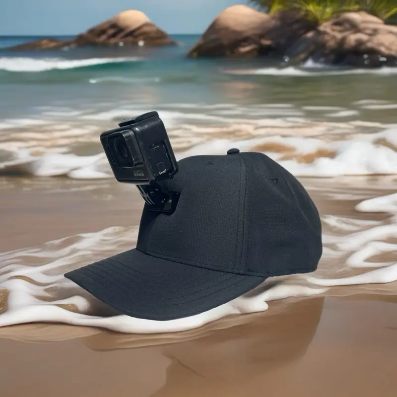 Actionhat Custom Black Polyester Curved-Bill Cap 1
