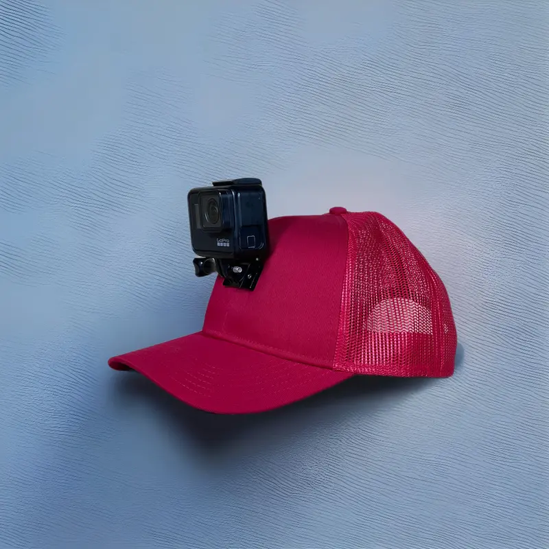 Actionhat Custom Red Mesh Curved-Bill Cap 1