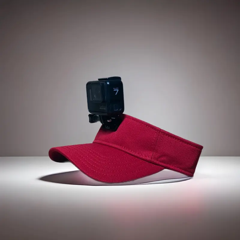 Actionhat Custom Red Polyester Visor Cap 1