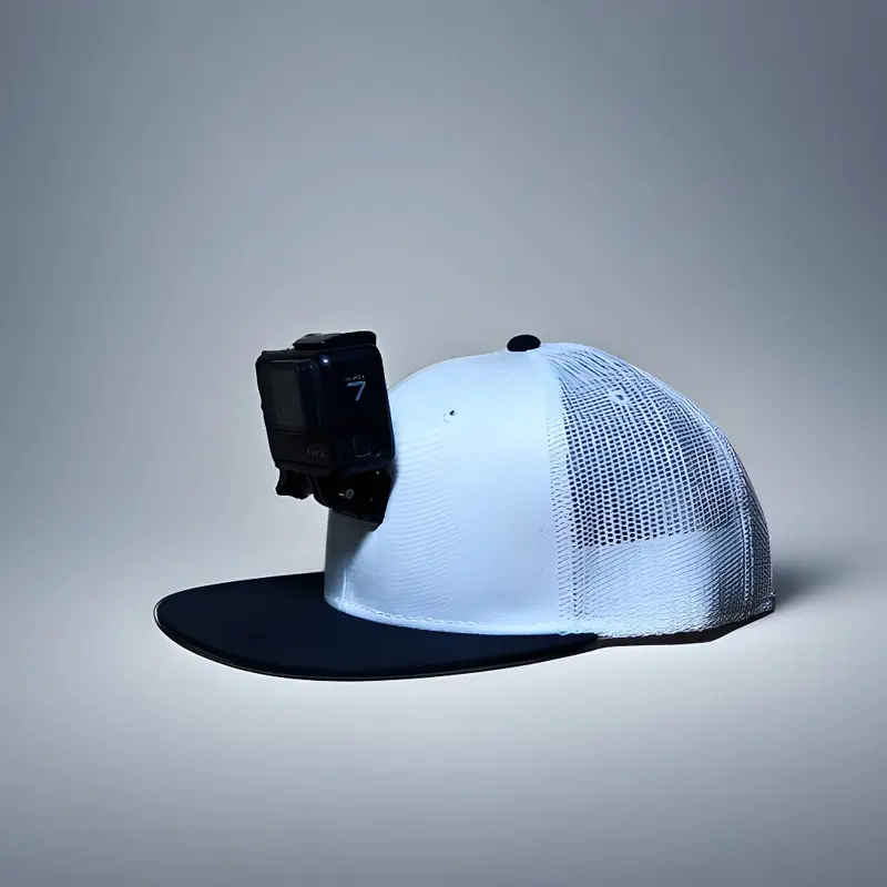 Actionhat Custom White Mesh With Black Flat-Bill Design 1