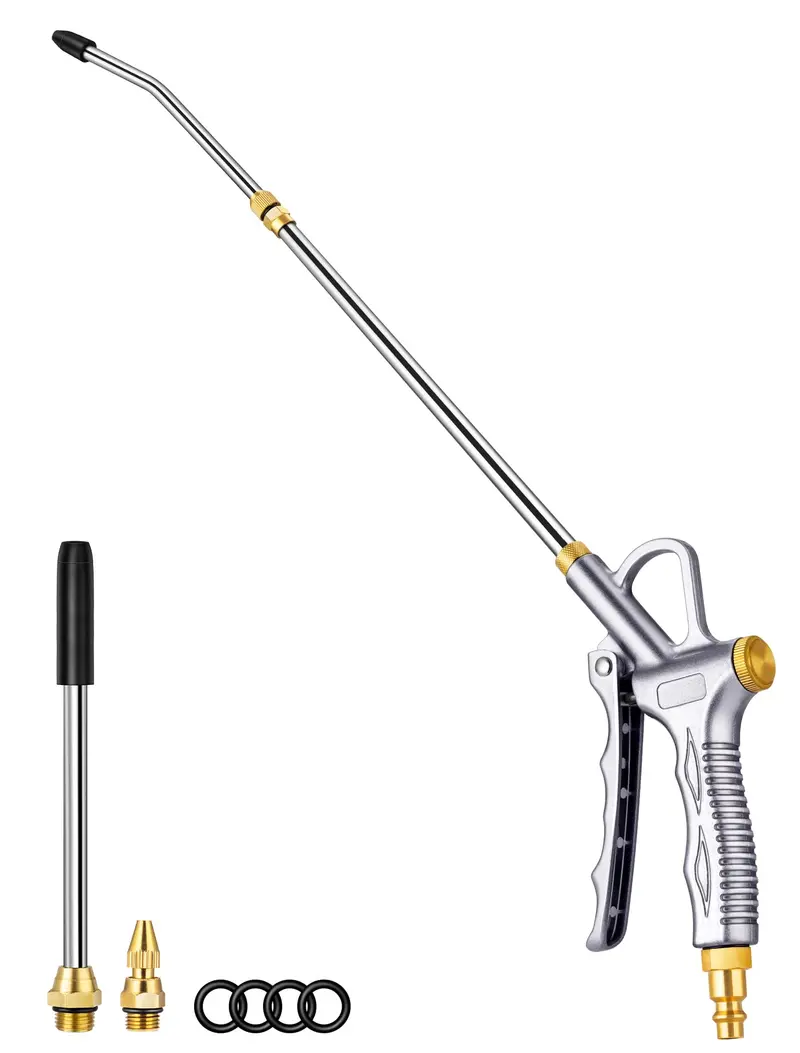 Adjustable Air Blow Gun With 27-Inch Extension & 4.9-Inch Steel Air Nozzle – Heavy-Duty Pneumatic Cleaning Tool 1
