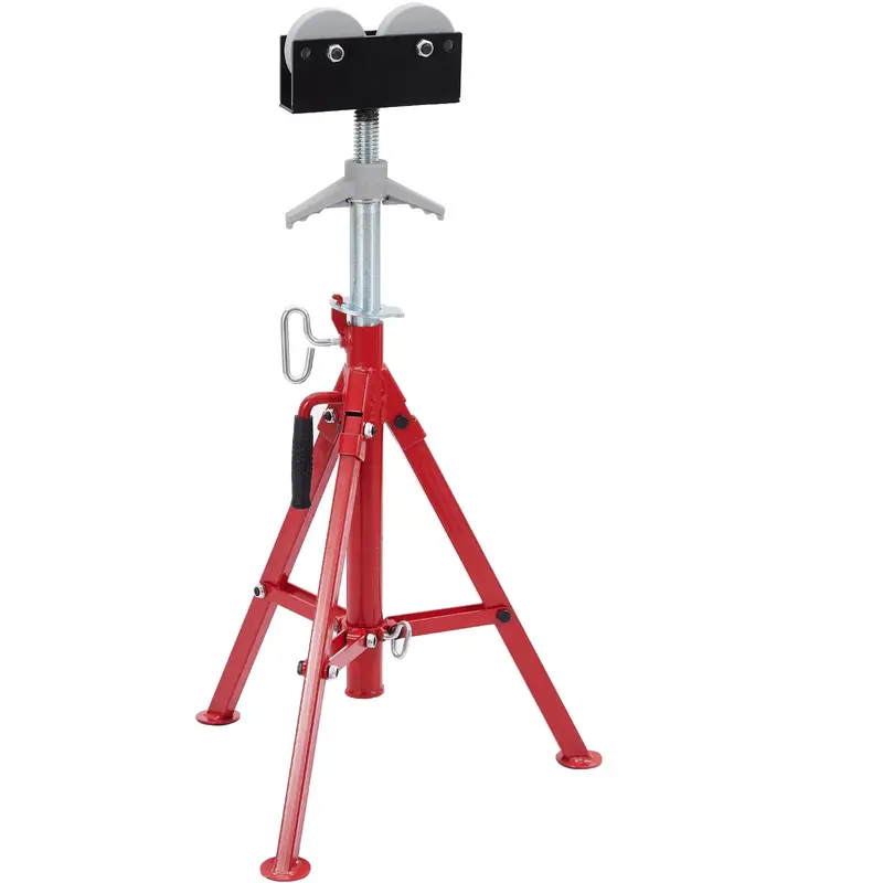 Adjustable Portable Pipe Stand – 28"–52" Height Range, 2500 Lb Load Capacity, Foldable Steel Construction For 1/8"–12" Pipes 1