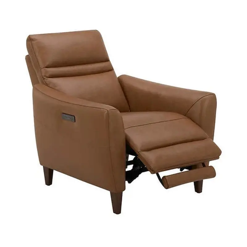 Aiden & Ivy Saddle Brown Leather Power Recliner – Motorized Lumbar Support & Usb Charging 1