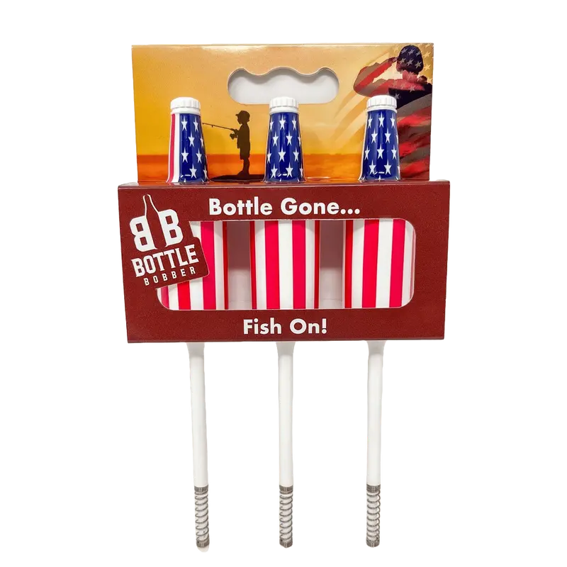 American Flag Fishing Bobbers – 3-Pack Red & White Float Set 1