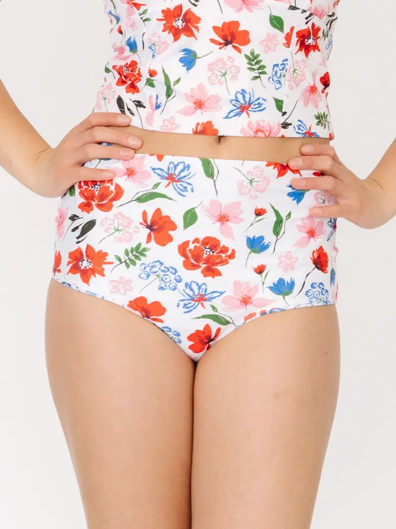 Americana & Betsy Reversible Ultra-High-Waist Swim Bottoms 1