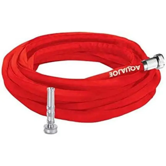 Aqua Joe 50-Foot Kink-Resistant Fiberjacket Garden Hose In Red 1