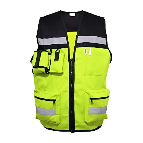 Bicolor Industrial Safety Vest – Pink Reflective Brigadista Vest, Medium, Ansi-Rated For Enhanced Visibility In Emergency & Field Operations 1