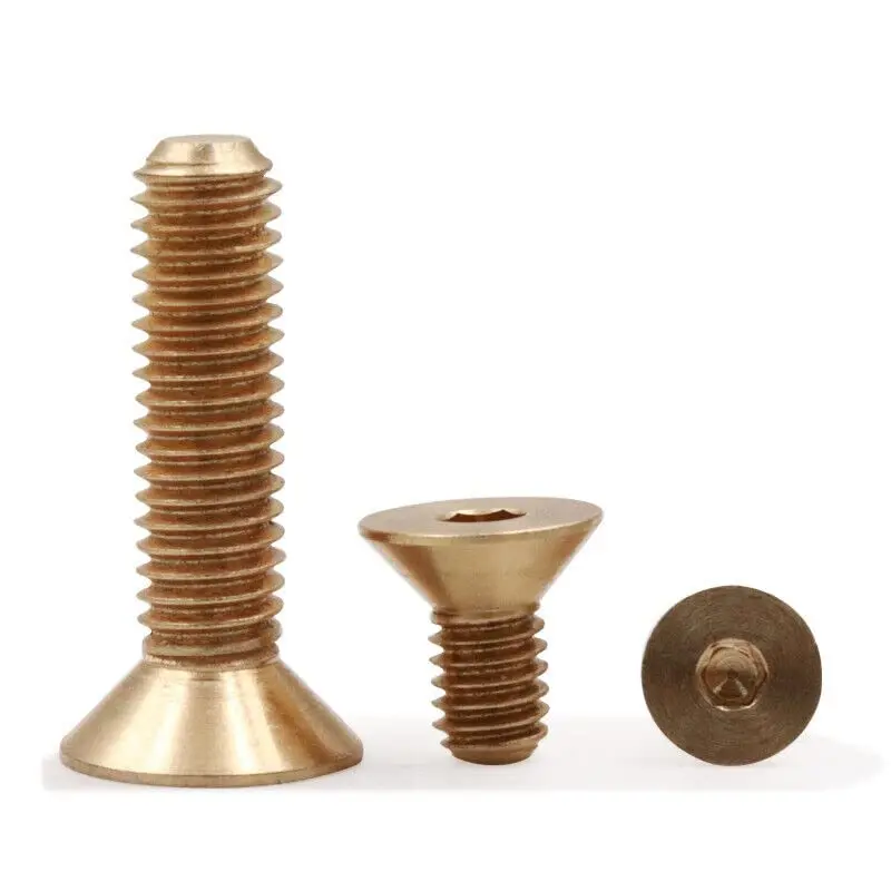 Brass Hex Socket Flat-Head Allen Screws – M6 × 35Mm, 1.0Mm Pitch 1