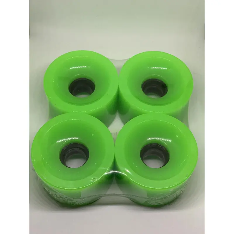 Bright Green 70Mm 78A Gel-Soft Longboard Wheels 1
