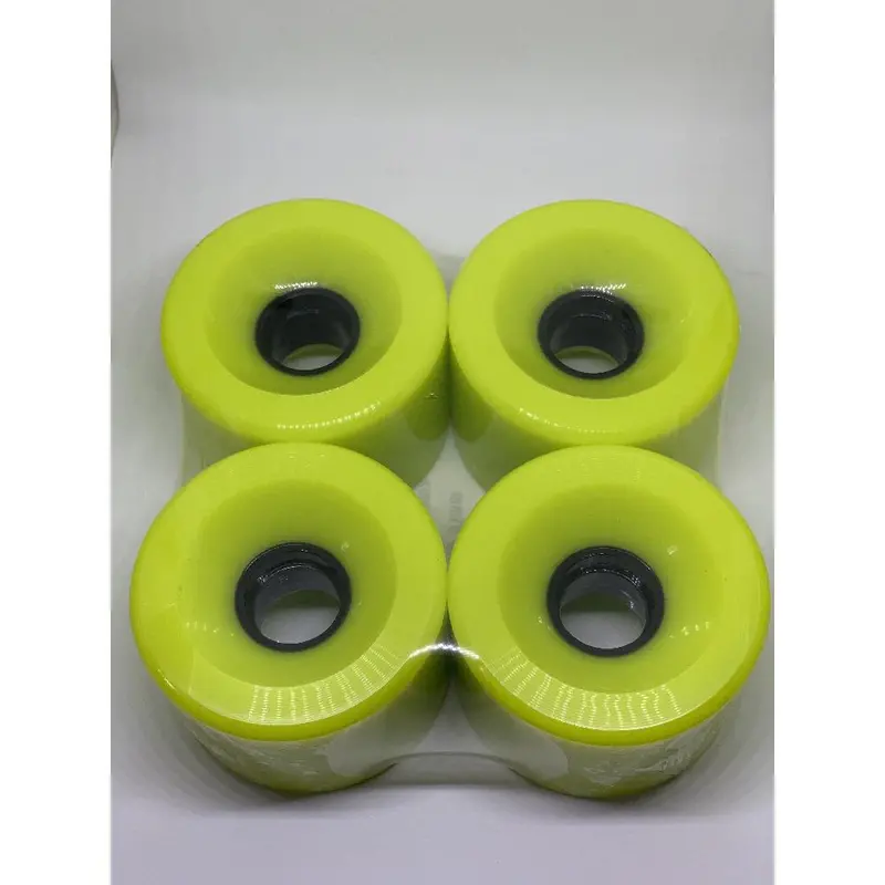 Bright Yellow 70Mm 78A Gel-Soft Longboard Wheels 1