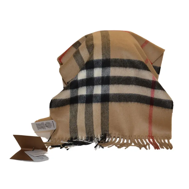 Burberry Archive Beige Wide-Check Cashmere Scarf – Luxury Wool Blend 1