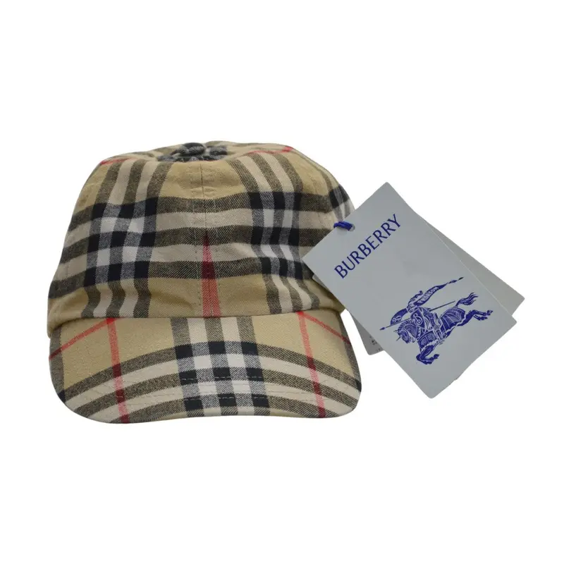 Burberry Unisex Beige Check Baseball Cap – Xs Size 1