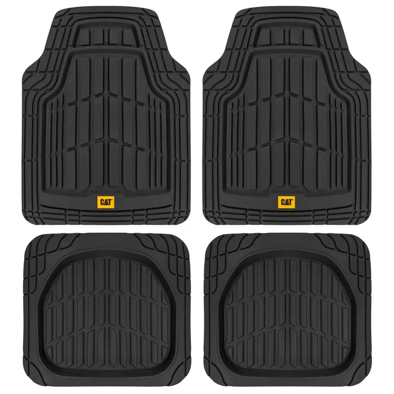 Caterpillar Cat All-Climate Rubber Floor Mats – Universal Fit, Durable Beveled Edge, Odorless – Model Camt-1004-Bk 1