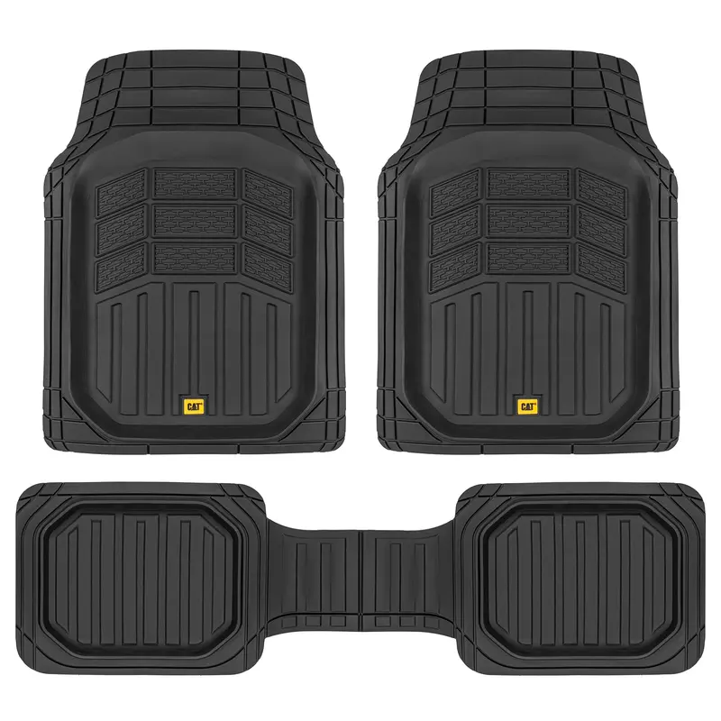 Caterpillar Heavy-Duty Rubber Floor Mats – Odor-Free All-Season Protection For Cars, Trucks, Suvs & Vans 1