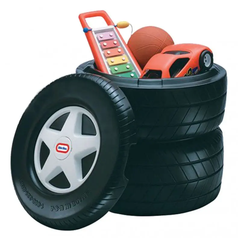 Classic Racing Tire-Themed Toy Storage Chest 1