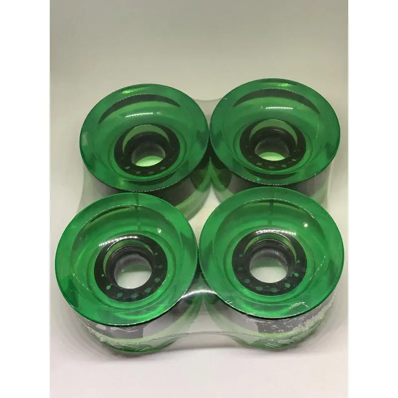 Clear Green 70Mm 78A Gel-Soft Longboard Wheels 1