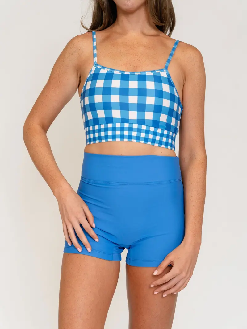 Coastline Blue Boy-Short Style Swim Bottoms 1